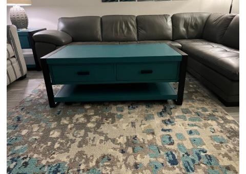 Teal Painted Coffee Table
